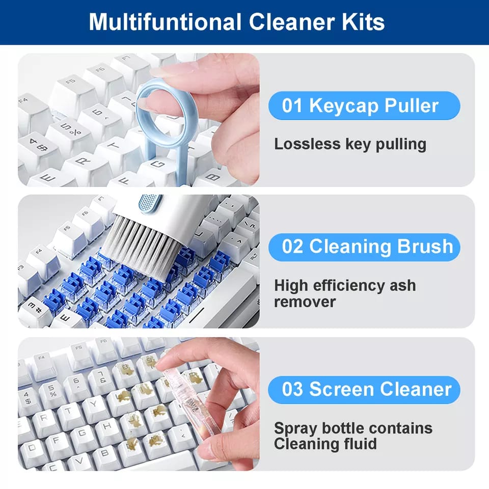 Multi Function kit. Keyboard, Phone screen, and Earbuds Cleaner.