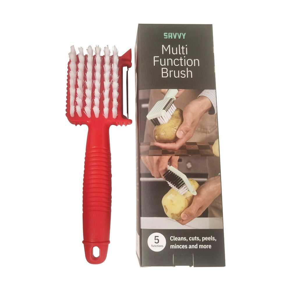 Multifunction Fruit And Vegetable Peeler Knife Washing Cleaning Brush Tool For Potatoes, Carrots and More